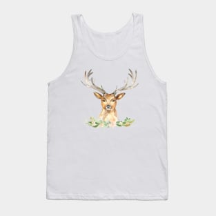 Cute deer with flowers Tank Top